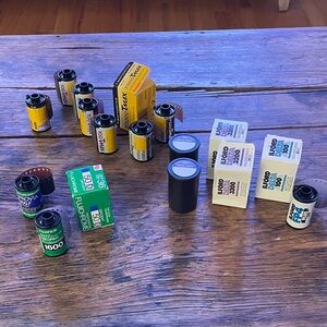 35mm film. Mix of color and black & white. 17 rolls. All expired.